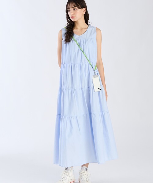 To b. by agnes b. ノースリーブワンピース 36 S相当 To b. by agnes 「To b.」 ノースリーブワンピース 36 ブルー