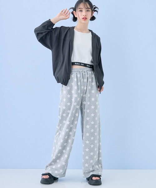 BISKEE ワイドパンツ パンツ 星柄ジャガードスウェットパンツ キッズ