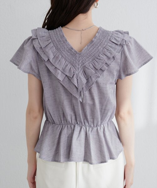 「natural couture」 半袖ブラウス FREE グレー レディース_画像8