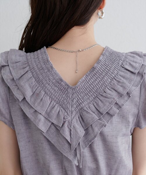 「natural couture」 半袖ブラウス FREE グレー レディース_画像9