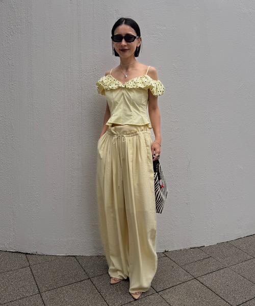 Ameri（アメリ） tシャツ OFF SHOULDER COMPACT PUFF TOP レディース