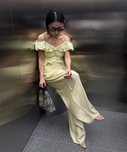 Ameri（アメリ） tシャツ OFF SHOULDER COMPACT PUFF TOP レディース