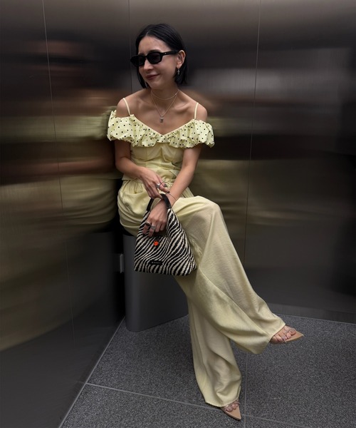 Ameri（アメリ） tシャツ OFF SHOULDER COMPACT PUFF TOP レディース