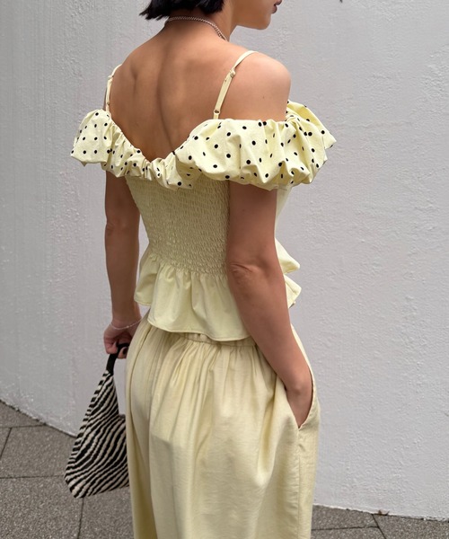 Ameri（アメリ） tシャツ OFF SHOULDER COMPACT PUFF TOP レディース