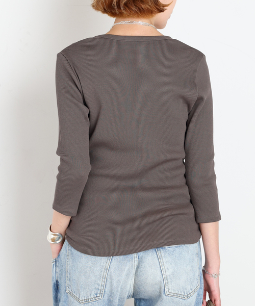 AP STUDIO tシャツ リブUネックプルオーバー レディース : ZOZOTOWN