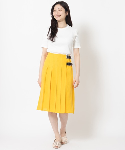 【極美品】O’NEIL OF DUBLIN イエロー フレアスカート サイズ8 O'NEIL of DUBLIN（オニールオブダブリン） スカート リネン キルト