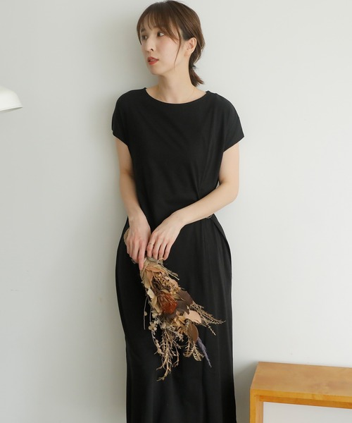 ElegChic ワンピース 半袖 サイドベルトワンピース : ZOZOTOWN Yahoo