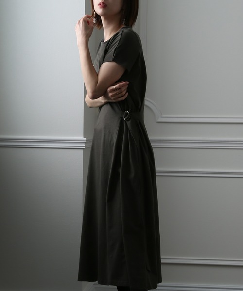 ElegChic ワンピース 半袖 サイドベルトワンピース : ZOZOTOWN Yahoo
