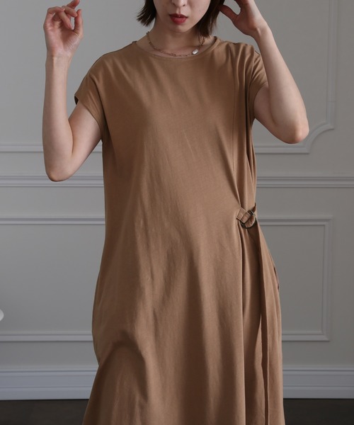 ElegChic ワンピース 半袖 サイドベルトワンピース : ZOZOTOWN Yahoo