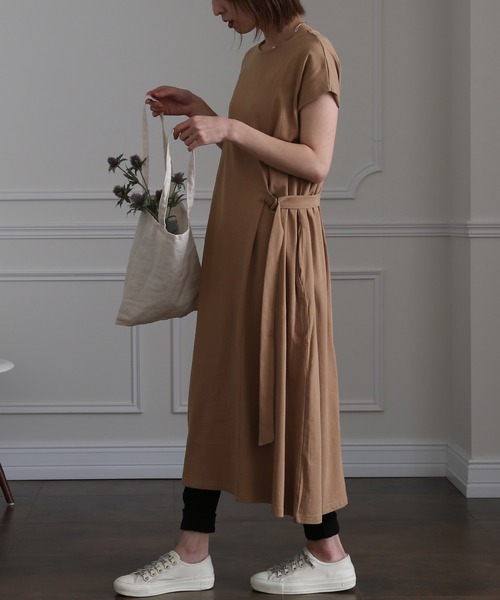 ElegChic ワンピース 半袖 サイドベルトワンピース : ZOZOTOWN Yahoo