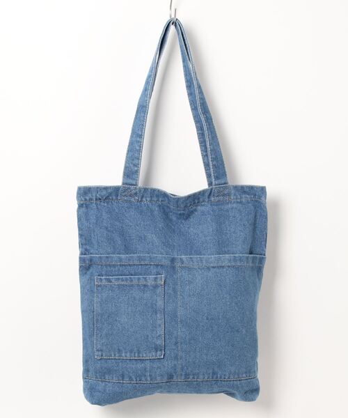 STYLEBLOCK トートバッグ ポケット付きデニムトートバッグ
