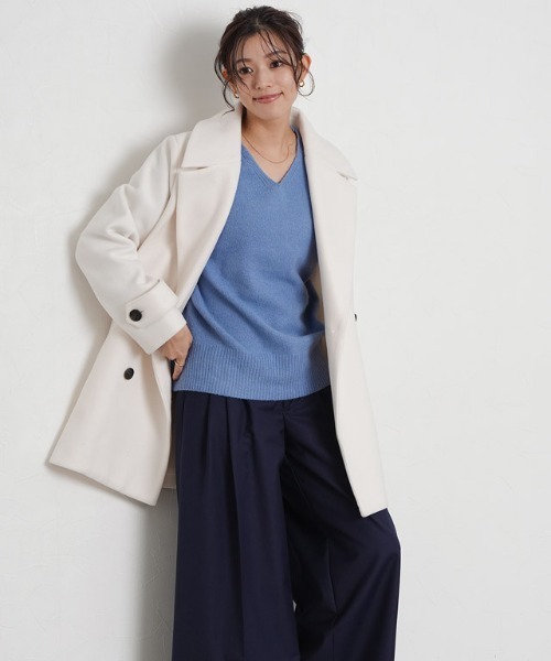 Pierrot（ピエロ） ニット セーター ウールライクVネックニット