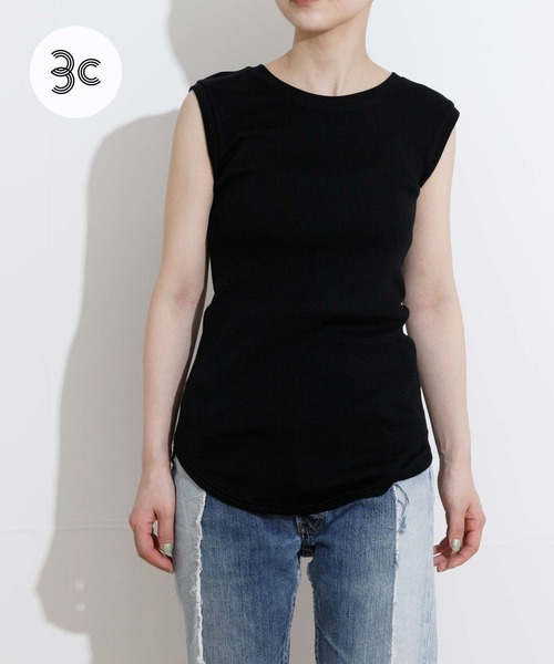 タンクトップ ノースリーブ 「別注」MIDIUMISOLID×TGM　Mix organic cotton tank-top レディース MIDIUMISOLID タンクトップ ノースリーブ 「別注」MIDIUMISOLID