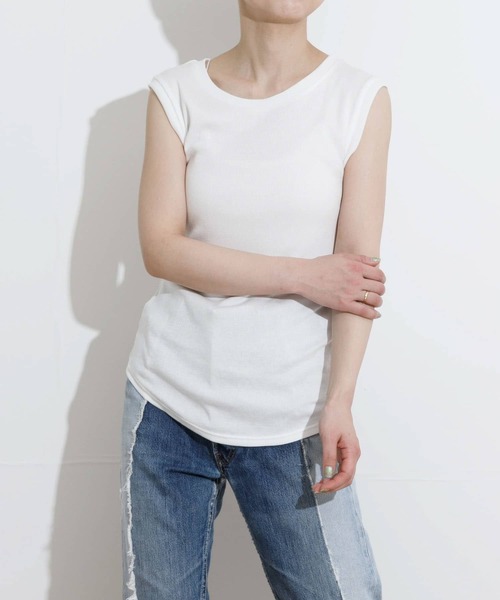 タンクトップ ノースリーブ 「別注」MIDIUMISOLID×TGM　Mix organic cotton tank-top レディース MIDIUMISOLID タンクトップ ノースリーブ 「別注」MIDIUMISOLID