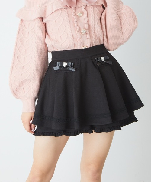 スカート リボン＆レース スカパン レディース : 76878460 : ZOZOTOWN  