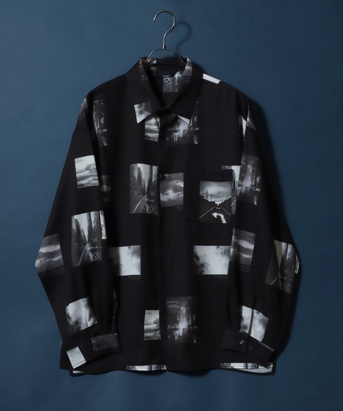 ANPAS シャツ Balloon Sleeve Total Pattern Print Shirt