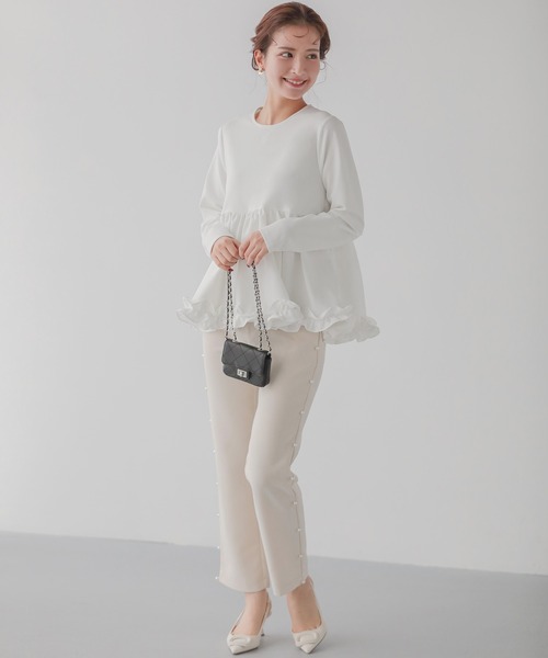 tシャツ 「ZOZO限定カラー」裾フリルペプラムトップス レディース Fit more tシャツ 「ZOZO限定カラー」裾フリルペプラムトップス