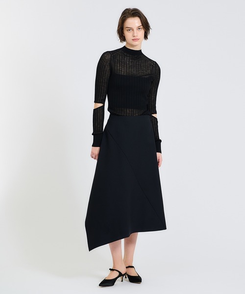 スカート レディース ESTNATION / ポリエステルリバーイレギュラーヘム  