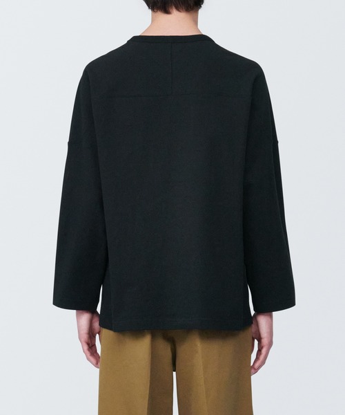無印良品（MUJI） tシャツ 紳士 洗いざらし太番手フットボール九分袖T