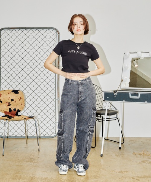 just a noon Tシャツ　完売品 JUST A NOON tシャツ メタリックロゴミニT レディース