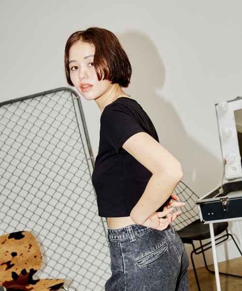 just a noon Tシャツ　完売品 JUST A NOON tシャツ メタリックロゴミニT レディース