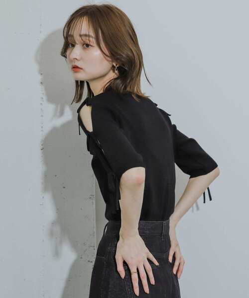 ニット セーター リボンスリーブニット レディース NATURAL BEAUTY BASIC ニット セーター リボンスリーブニット