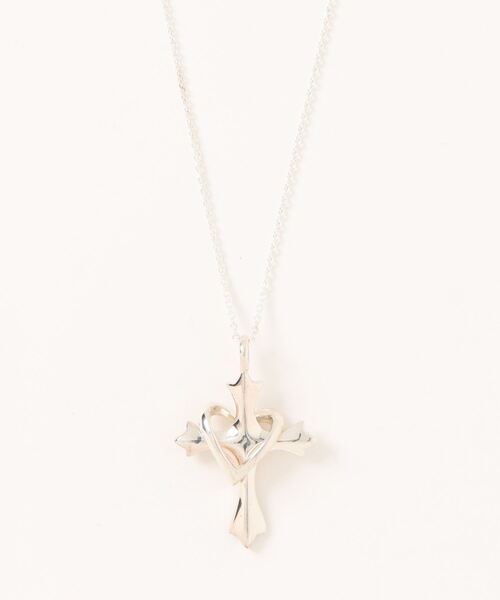 con affetto ネックレス シルバー925クロス＆ハートネックレス メンズ