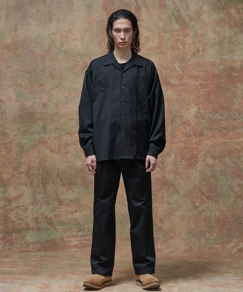 MSML シャツ EMBROIDERY OPEN COLLAR SHIRT / 刺繍 開襟 シャツ メンズ