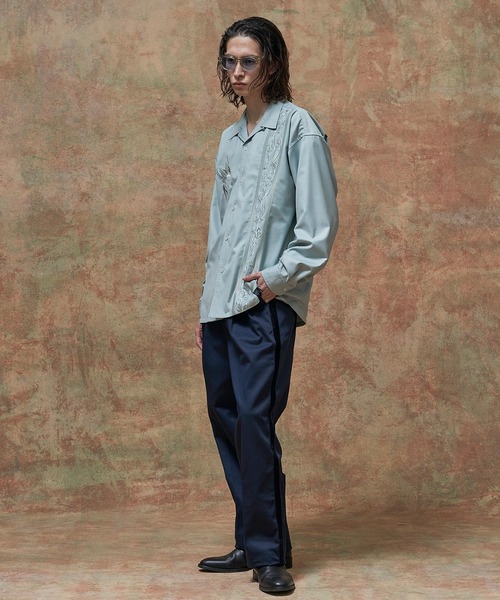 MSML シャツ EMBROIDERY OPEN COLLAR SHIRT / 刺繍 開襟 シャツ メンズ