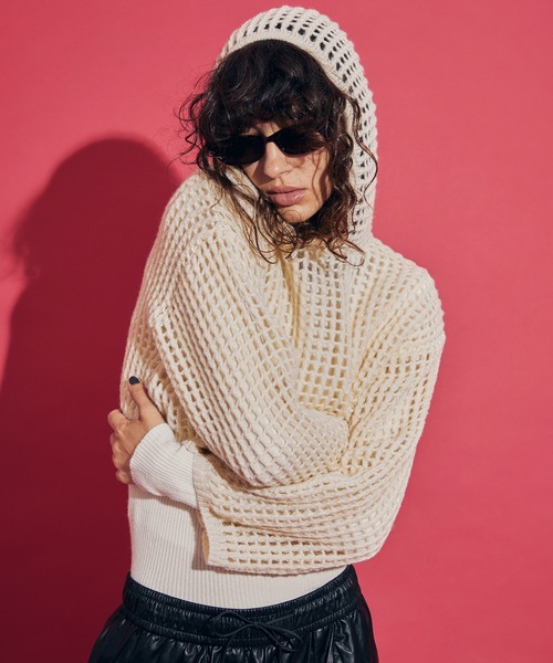 パーカー メッシュニットフーディ / Mesh Knit Hoodie レディース セール】メッシュニットフーディ / Mesh Knit Hoodie（パーカー