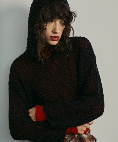 パーカー メッシュニットフーディ / Mesh Knit Hoodie レディース セール】メッシュニットフーディ / Mesh Knit Hoodie（パーカー