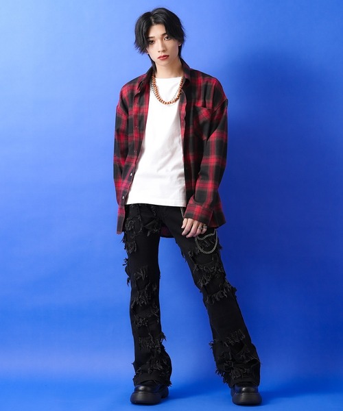 シャツ a.p.o.v. オンブレチェックネルシャツ メンズ レディース