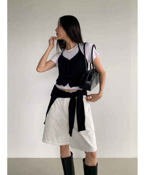 Didot.showroom ベスト ジレ カシミヤブレンドホルターニット