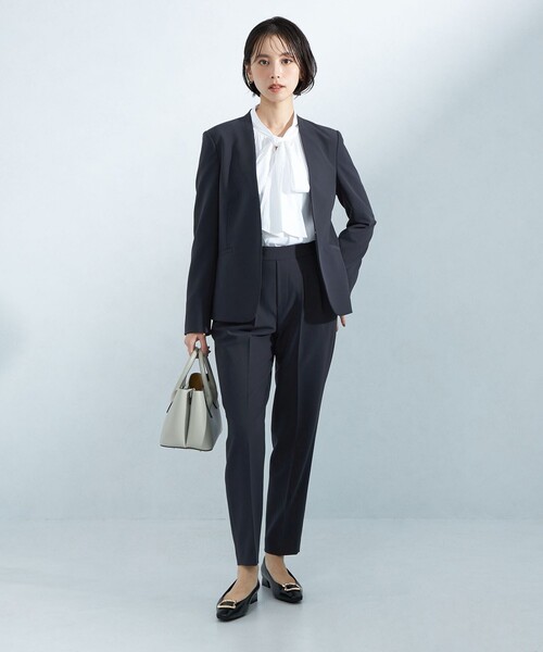 greenlabel relaxingパウドレノーラペルジャケット&ワイドパンツ green label relaxing ジャケット ノーカラージャケット