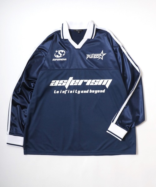 tシャツ グロッシーシャイニーサッカーユニフォームロンT/長袖