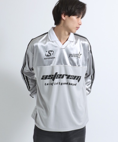 tシャツ グロッシーシャイニーサッカーユニフォームロンT/長袖
