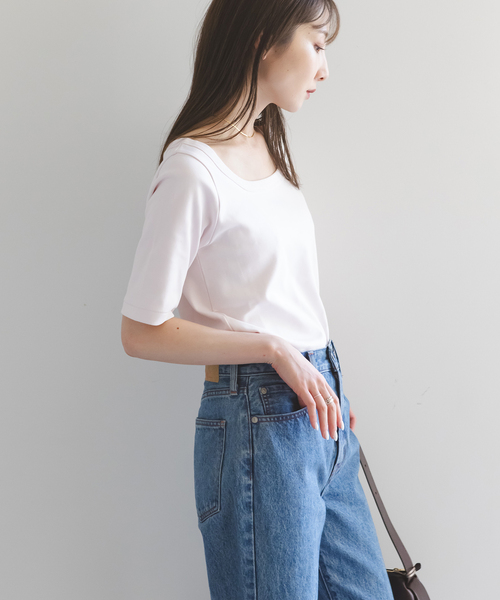 【試着のみ】NOBLEスビンコットンソフトスクエアーネックTシャツ NOBLE｜《追加》スビンコットンソフトスクエアーネックTシャツ