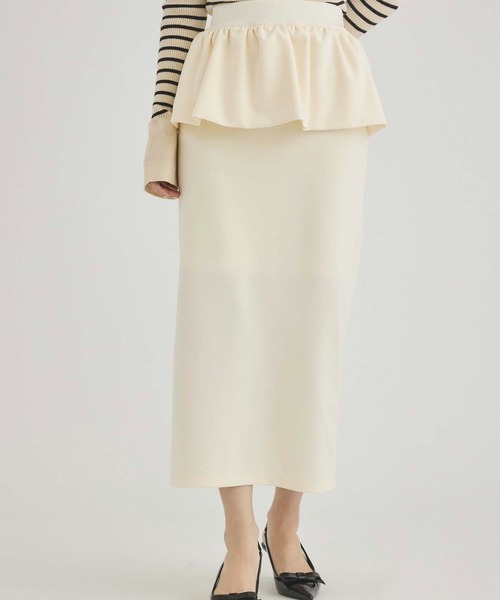 Nina Ricci>>ペプラム フレア スカート Nina Ricci ペプラム スカート | ブラック | FARFETCH JP