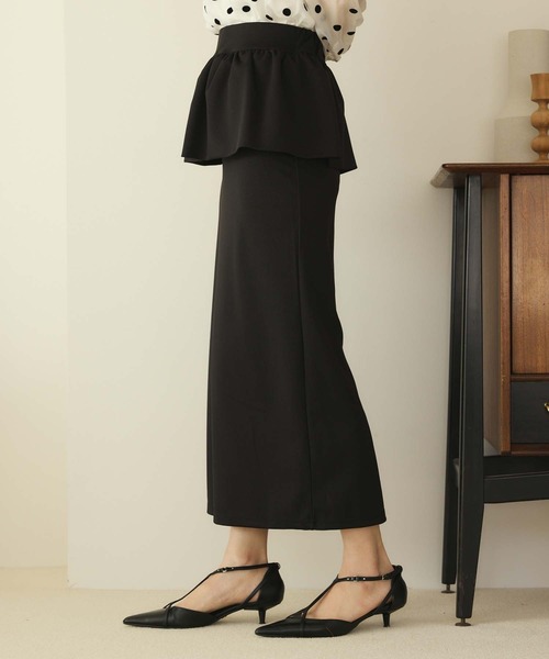 Nina Ricci>>ペプラム フレア スカート セットアップ可能】ぺプラムフレアスカート(F ベージュ