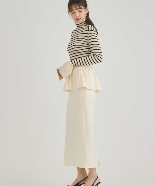 Nina Ricci>>ペプラム フレア スカート Nina Ricci ペプラム スカート | ブラック | FARFETCH JP