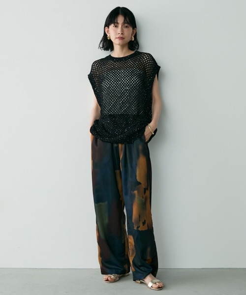 ベスト ジレ メッシュ ラメ ベスト レディース Shelly island ベスト ジレ ラメメッシュベスト レディース