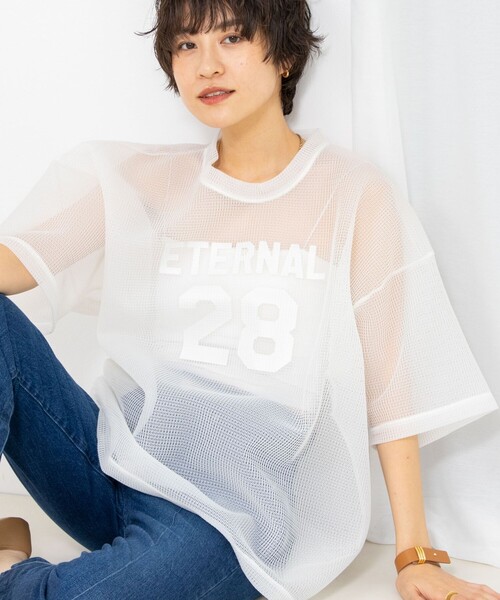 Rie Miller（リエミラー） tシャツ ダンボールメッシュプリントTシャツ