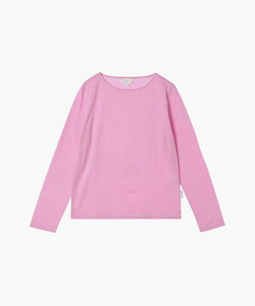 新品未使用 アニエスベー ボーダー 長袖Tシャツ ロンT ピンク 2 To b. by agnes tシャツ ボーダーロングスリーブTシャツ