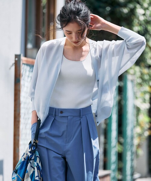 23区 カーディガン 「杏さん着用」シャイニーシアー ドルマン