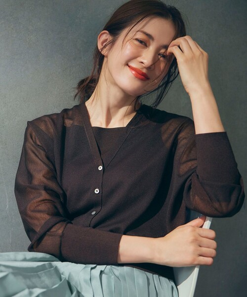23区 カーディガン 「杏さん着用」シャイニーシアー ドルマン