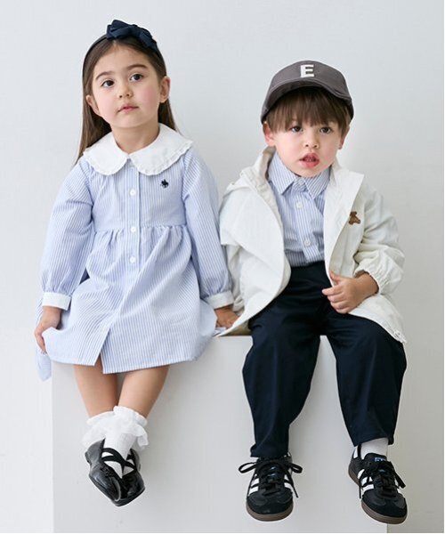 petit main ワンピース 「POLO BCS」シャツワンピース キッズ 子供服 
