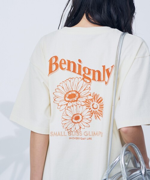 coen（コーエン） tシャツ 半袖 フラワーモチーフバックプリントT