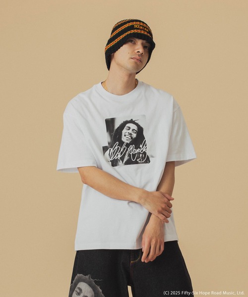 【希少/送料・関税無料/コラボ】BOB FRAMES TEE XLARGE×BOB MARLEY BOX LOGO S/S TEE（Tシャツ/カットソー
