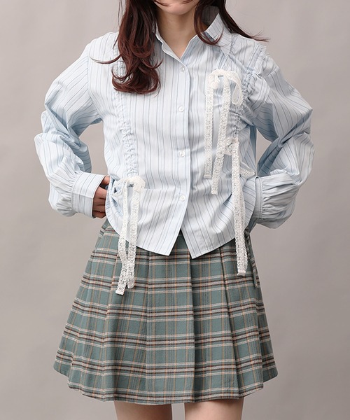 ブラウス シャツ 「HOOK」for girls アシメトリーシャーリング