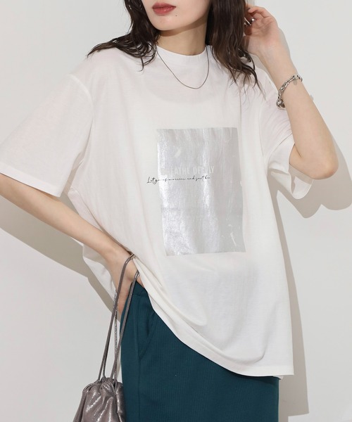 mitis tシャツ 冷感カノコ 箔プリントTシャツ レディース